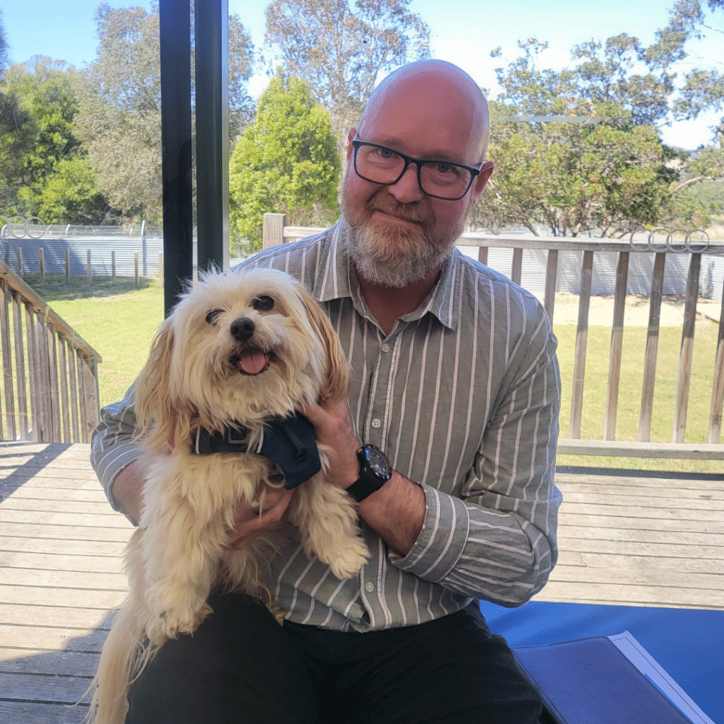 CEO Mark with dog Sam