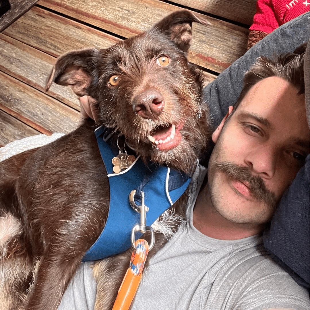 Mr Biscuit with his dad, Dale