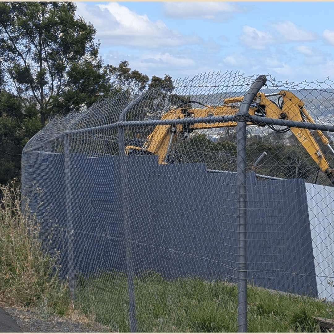 Launceston Dogs' Home yard during demolition